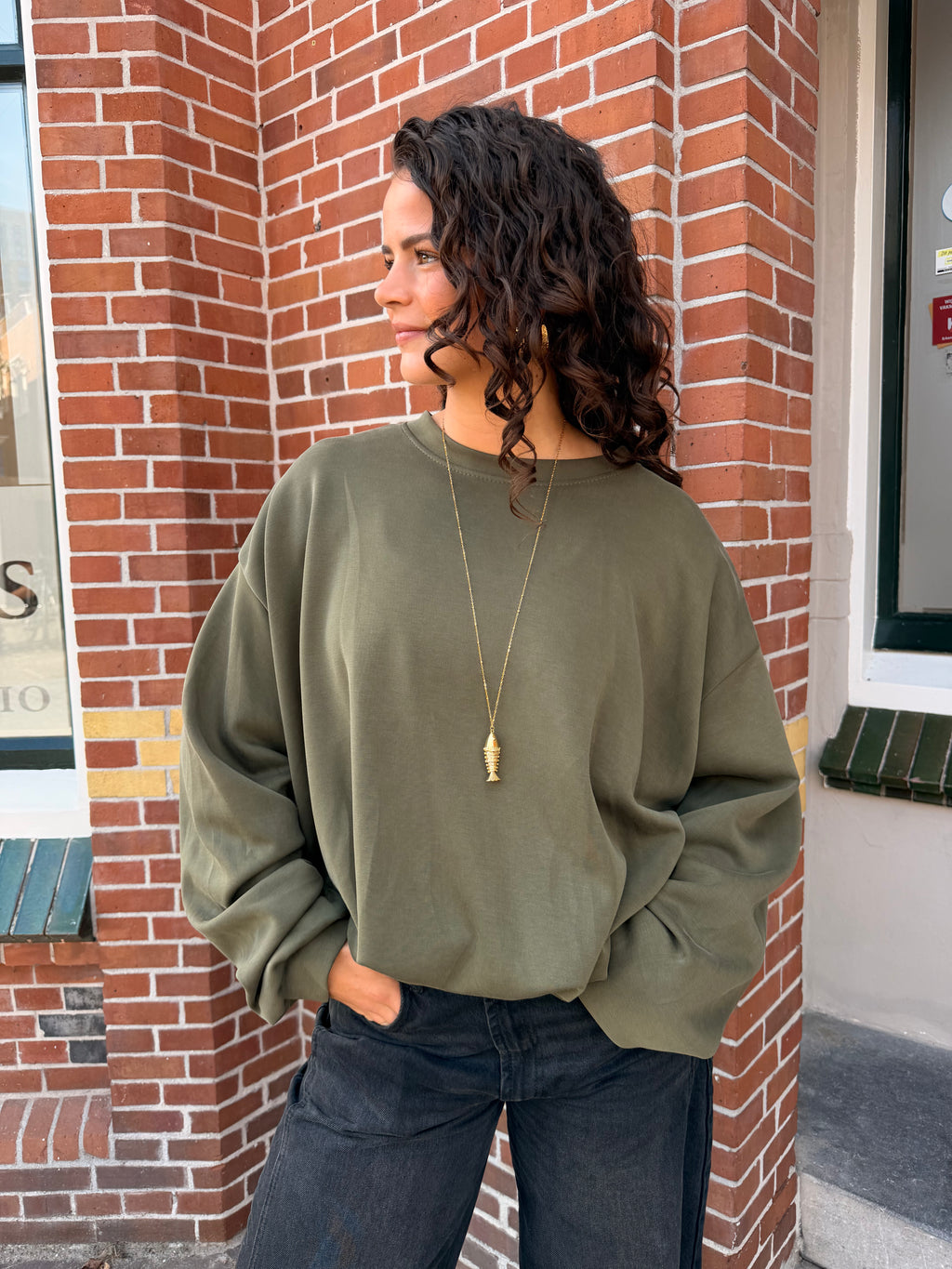 Ballon sweater groen