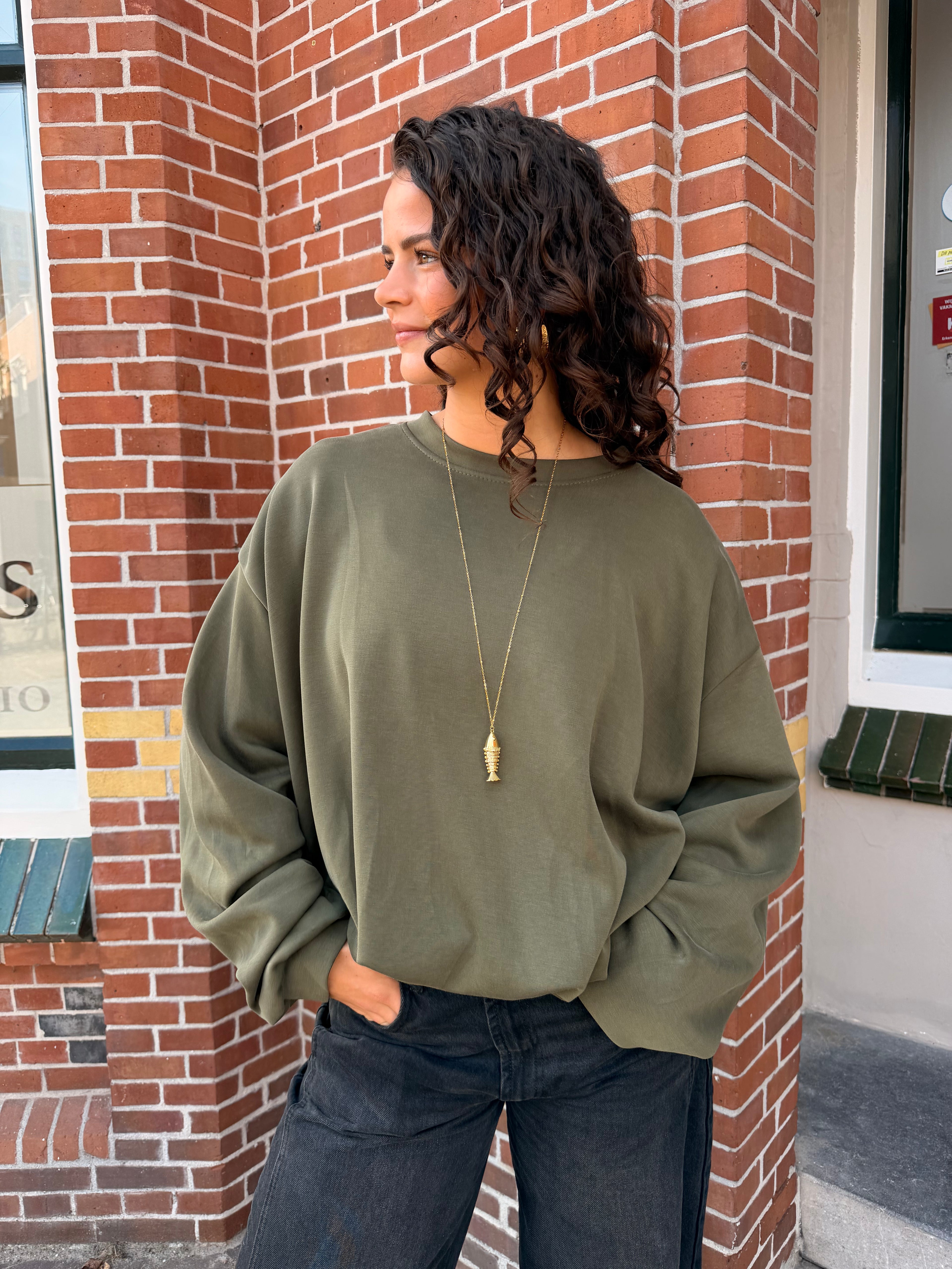 Ballon sweater groen