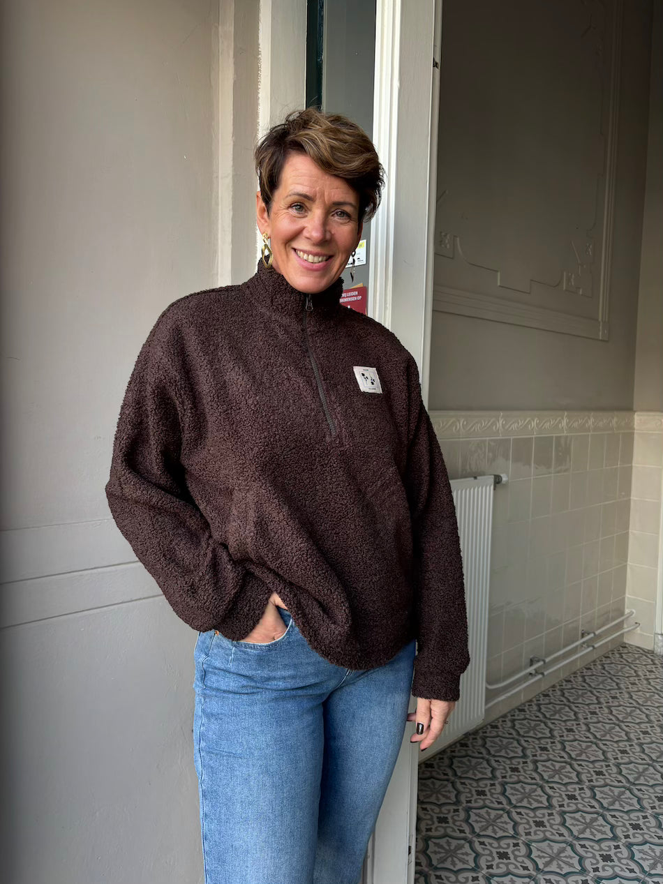 Teddy pullover bruin