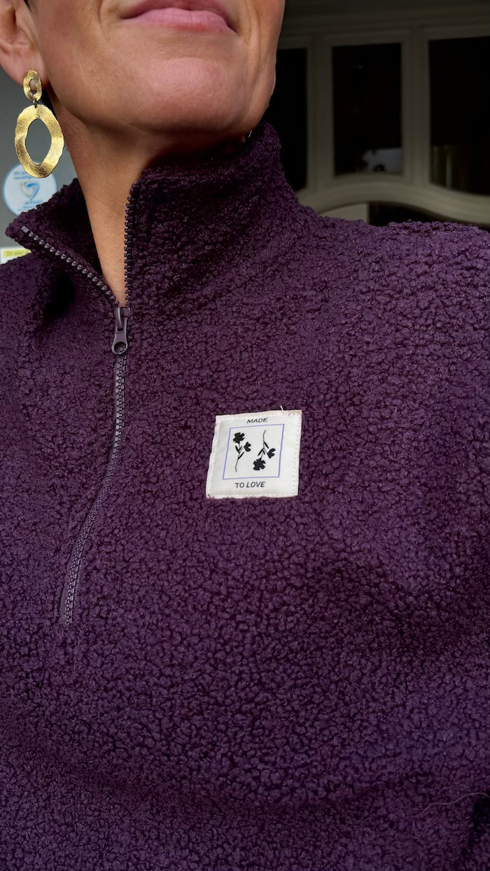 Teddy pullover paars