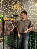 Ballon blouse zwart/wit